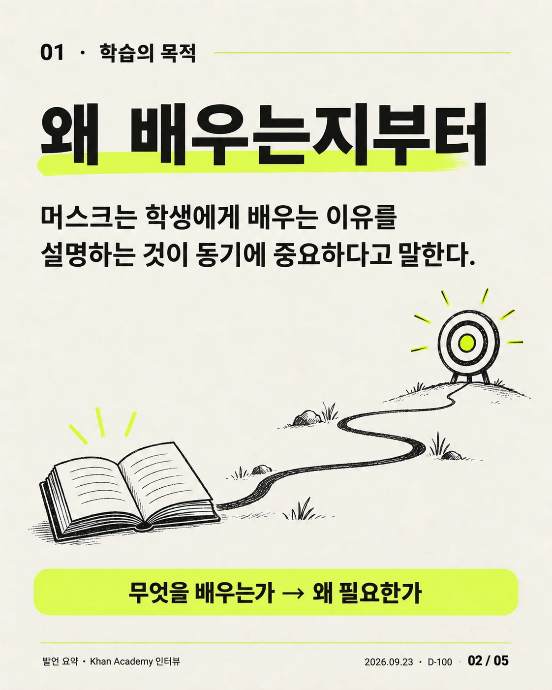 카드뉴스 02 / 05 — 왜 배우는지부터