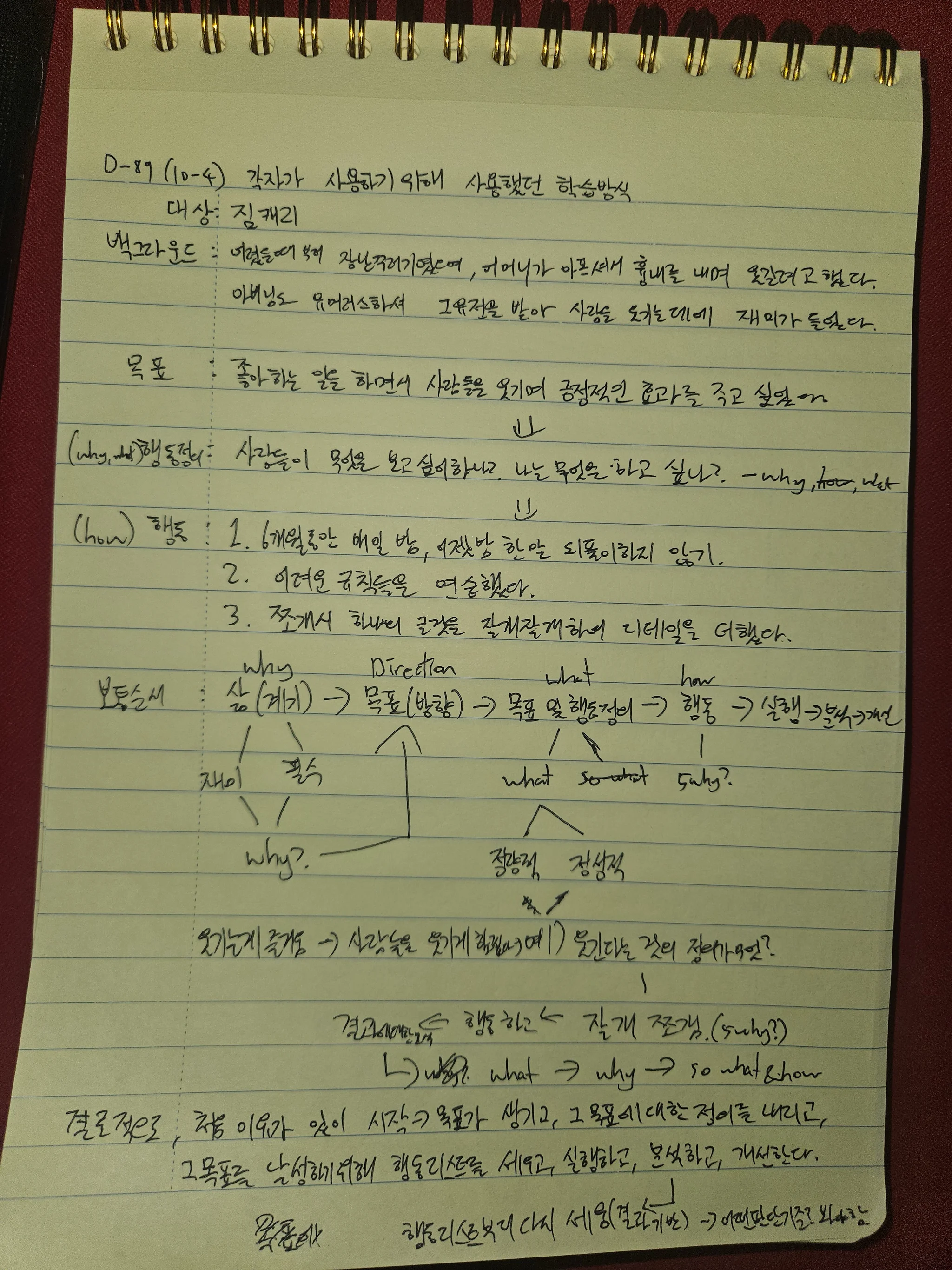 10월 4일 손필기 — 짐 캐리의 학습방식