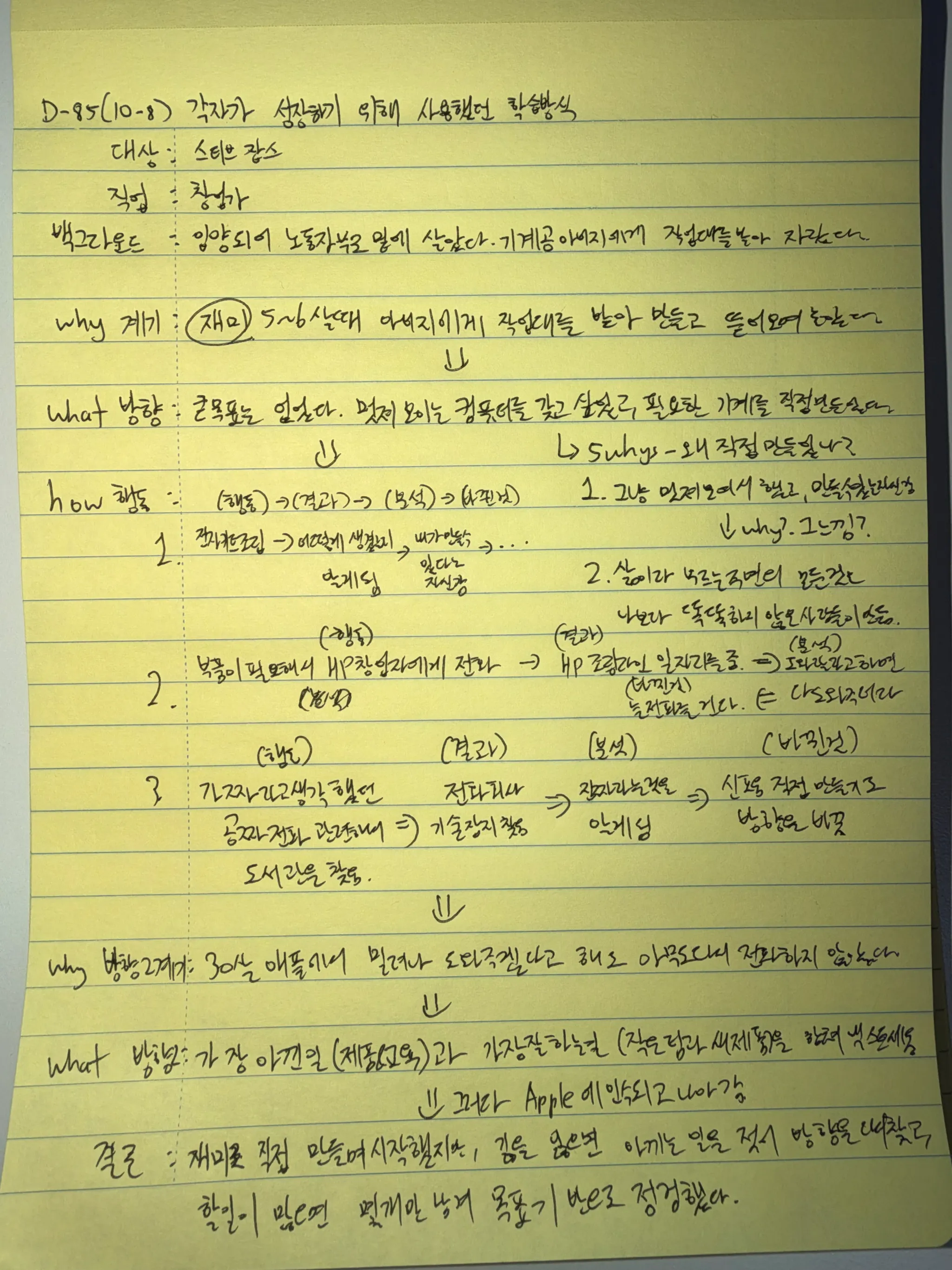 10월 8일 손필기 — 스티브 잡스의 학습방식